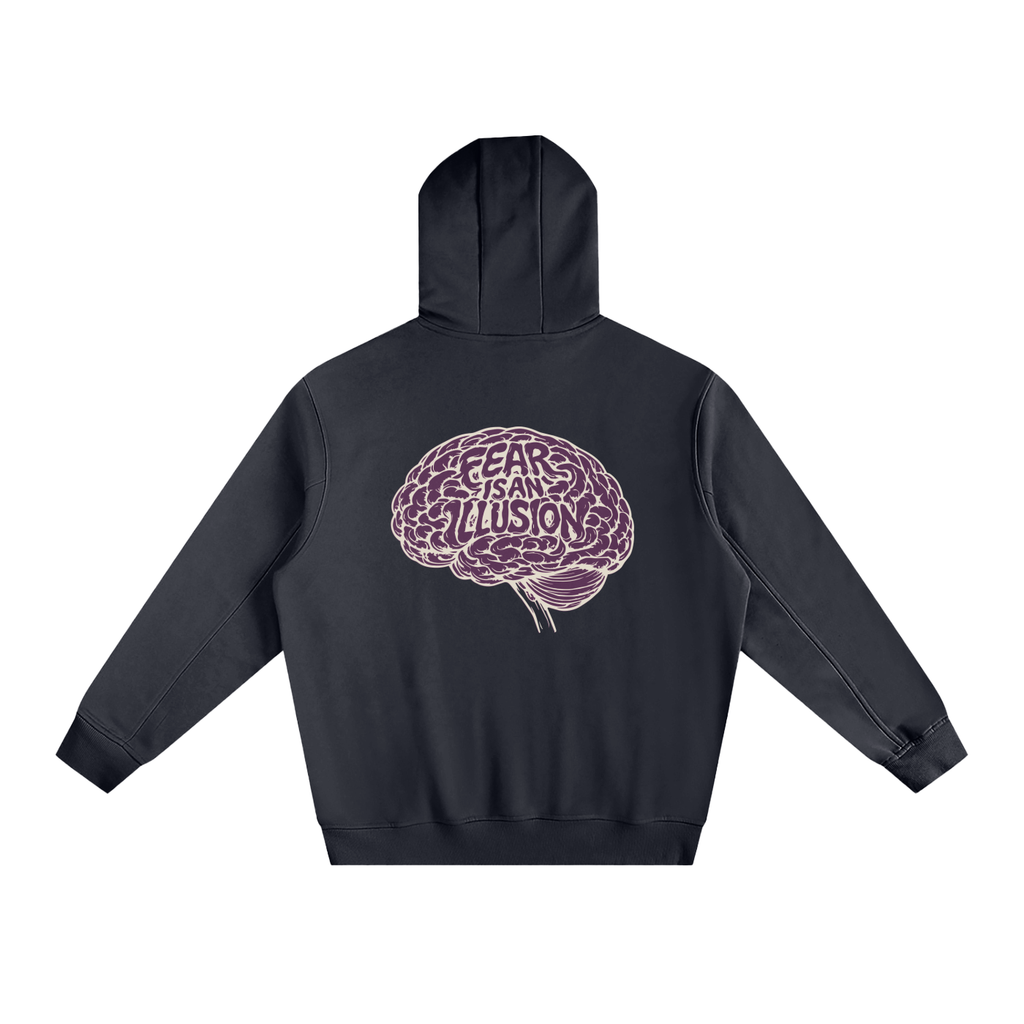 FEAR IS AN ILLUSION - Black Fleeced High Neck Hoodie