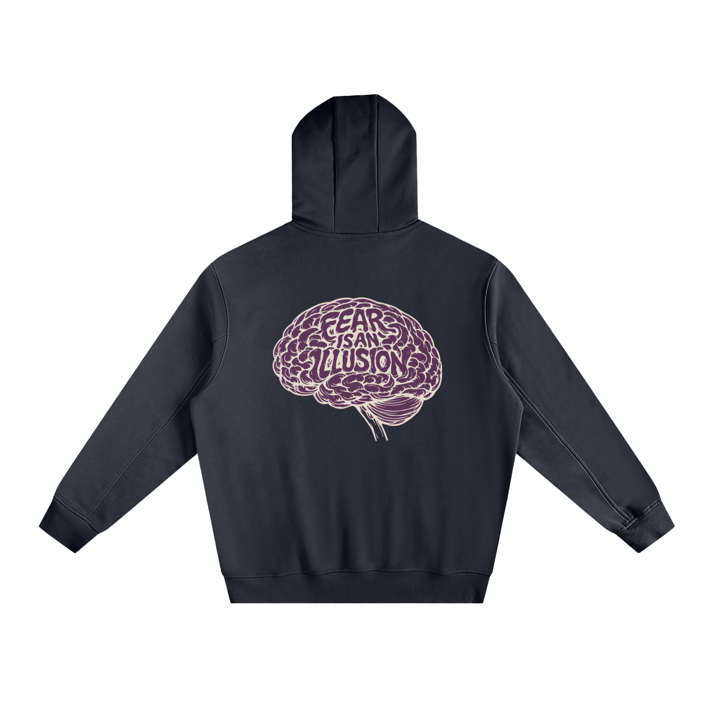 FEAR IS AN ILLUSION - Black Fleeced High Neck Hoodie