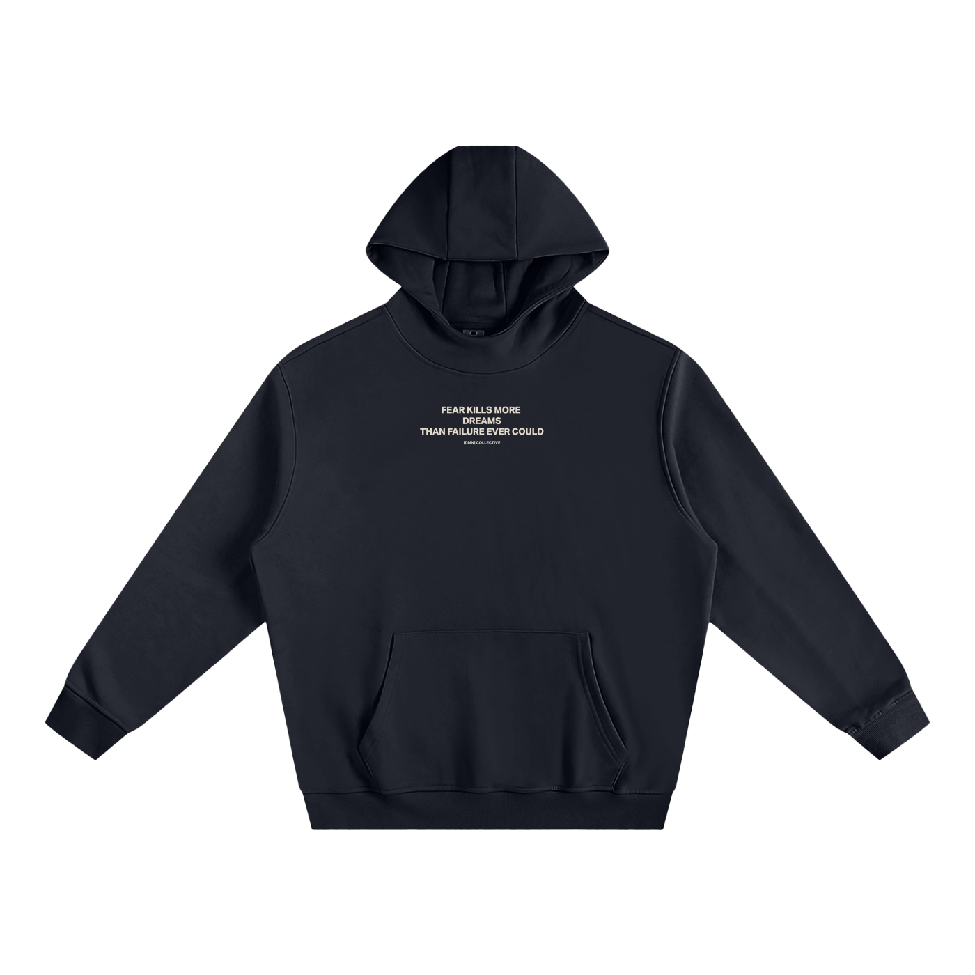 FEAR IS AN ILLUSION - Black Fleeced High Neck Hoodie
