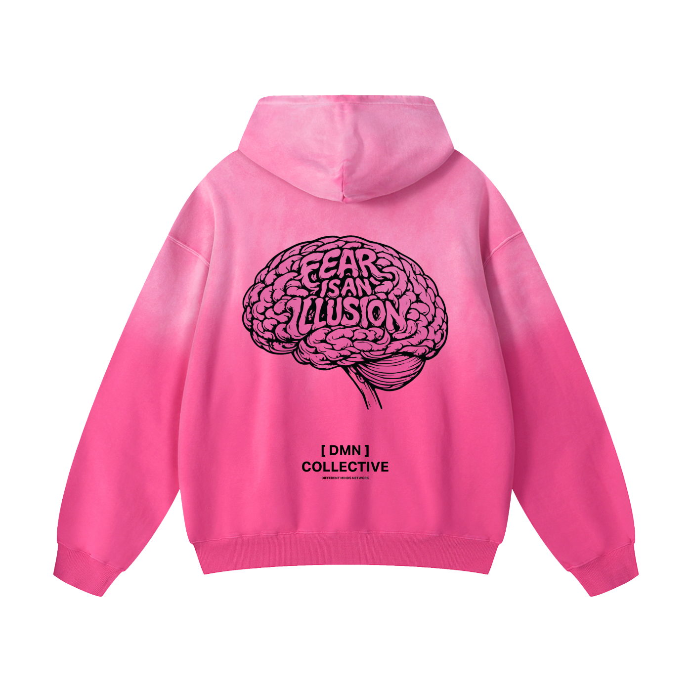 FEAR IS AN ILLUSION Heavyweight Pink Sunfade Oversized Hoodie
