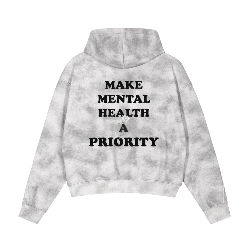 MAKE MENTAL HEALTH A PRIORITY — CLOUDY ZIP-UP FLEECE